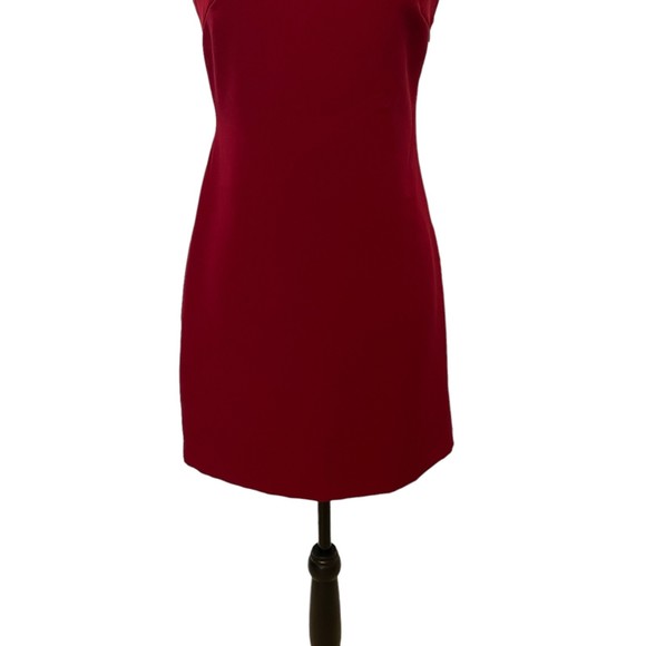 ZARA TRAFALUC RED SLEEVELESS SHEATH DRESS CUTOUT BACK SMALL - Picture 4 of 10